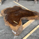 古材 一枚板 一枚板テーブル 未仕上 ブビンガ材変形輪切り 一枚板 #672