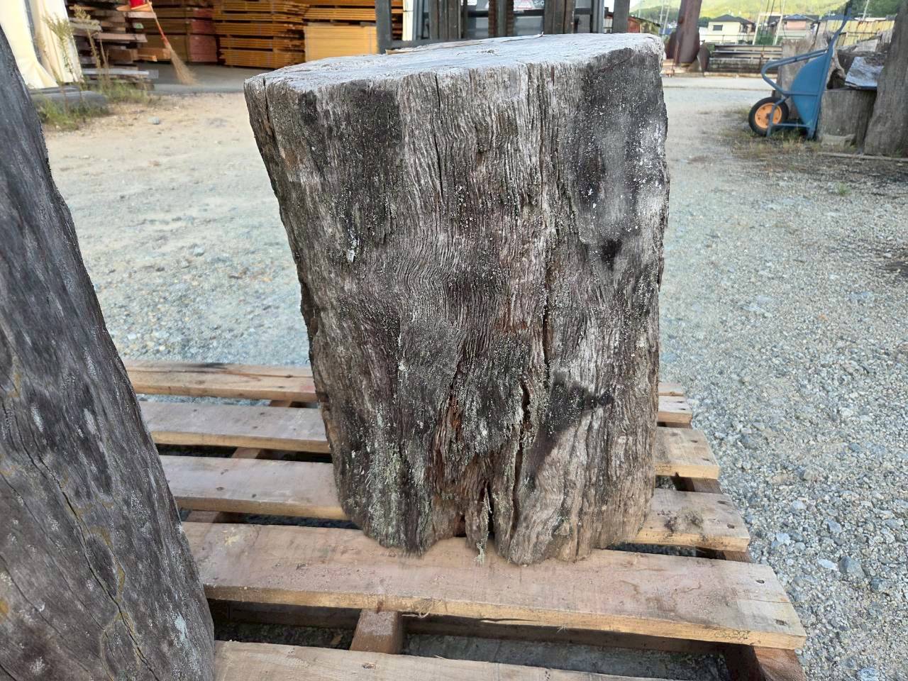 Vintage Teak ヴィンテージ  チーク材 「1000年チーク」　＃005　穴無しチーク切り株