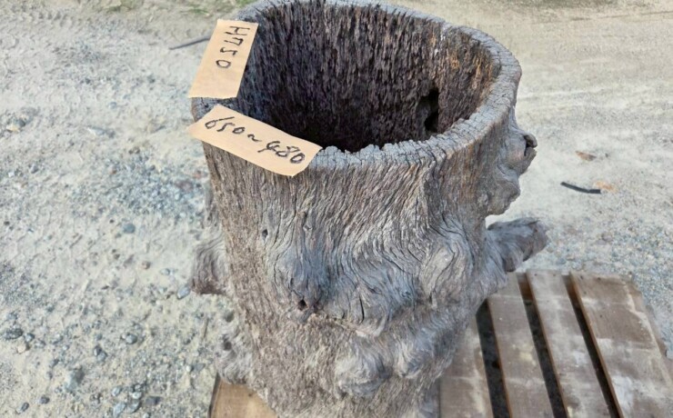 Vintage Teak ヴィンテージ  チーク材 「1000年チーク」　＃006　穴空きコブありチーク切り株