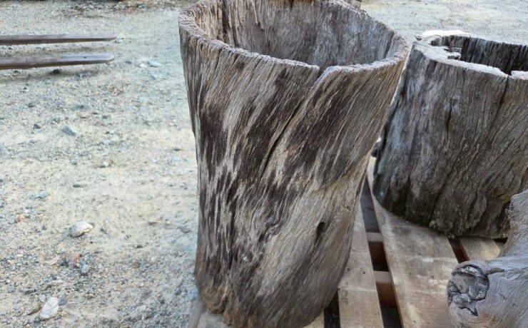 Vintage Teak ヴィンテージ  チーク材 「1000年チーク」　＃008　穴空きコブありチーク切り株