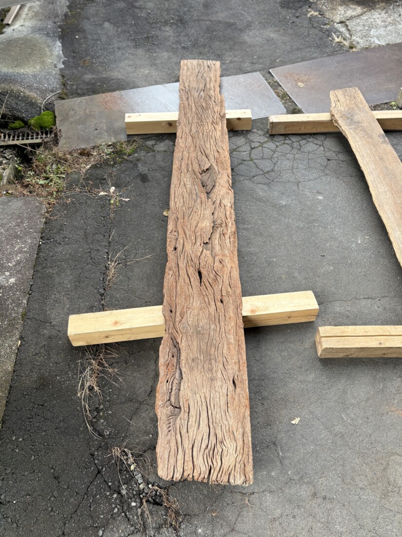 Vintage Teak ヴィンテージ  チーク材 しわ板　＃7　長さ2930