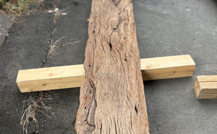 Vintage Teak ヴィンテージ  チーク材 しわ板　＃7　長さ2930