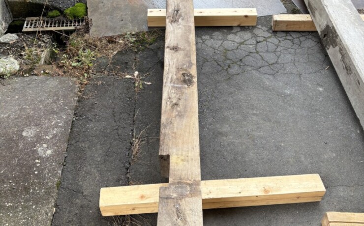 Vintage Teak ヴィンテージ  チーク材 古材 柱材　＃3 長さ3300前後