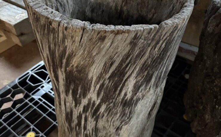 Vintage Teak ヴィンテージ  チーク材 「1000年チーク」　＃008　穴空きコブありチーク切り株