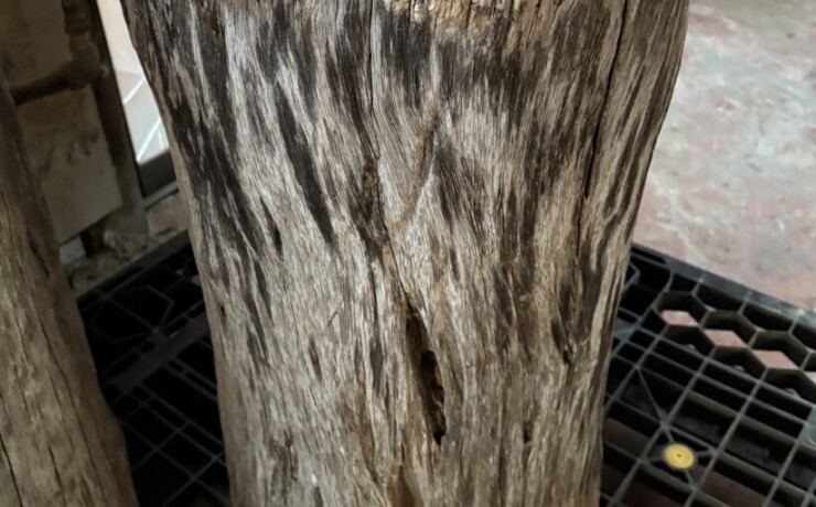 Vintage Teak ヴィンテージ  チーク材 「1000年チーク」　＃008　穴空きコブありチーク切り株