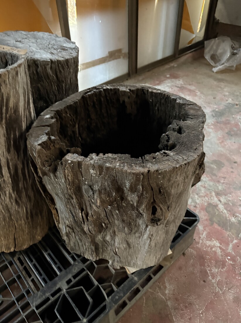 Vintage Teak ヴィンテージ  チーク材 「1000年チーク」　＃007　穴空きコブありチーク切り株