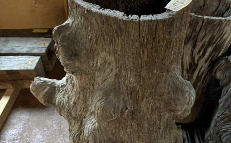 Vintage Teak ヴィンテージ  チーク材 「1000年チーク」　＃006　穴空きコブありチーク切り株