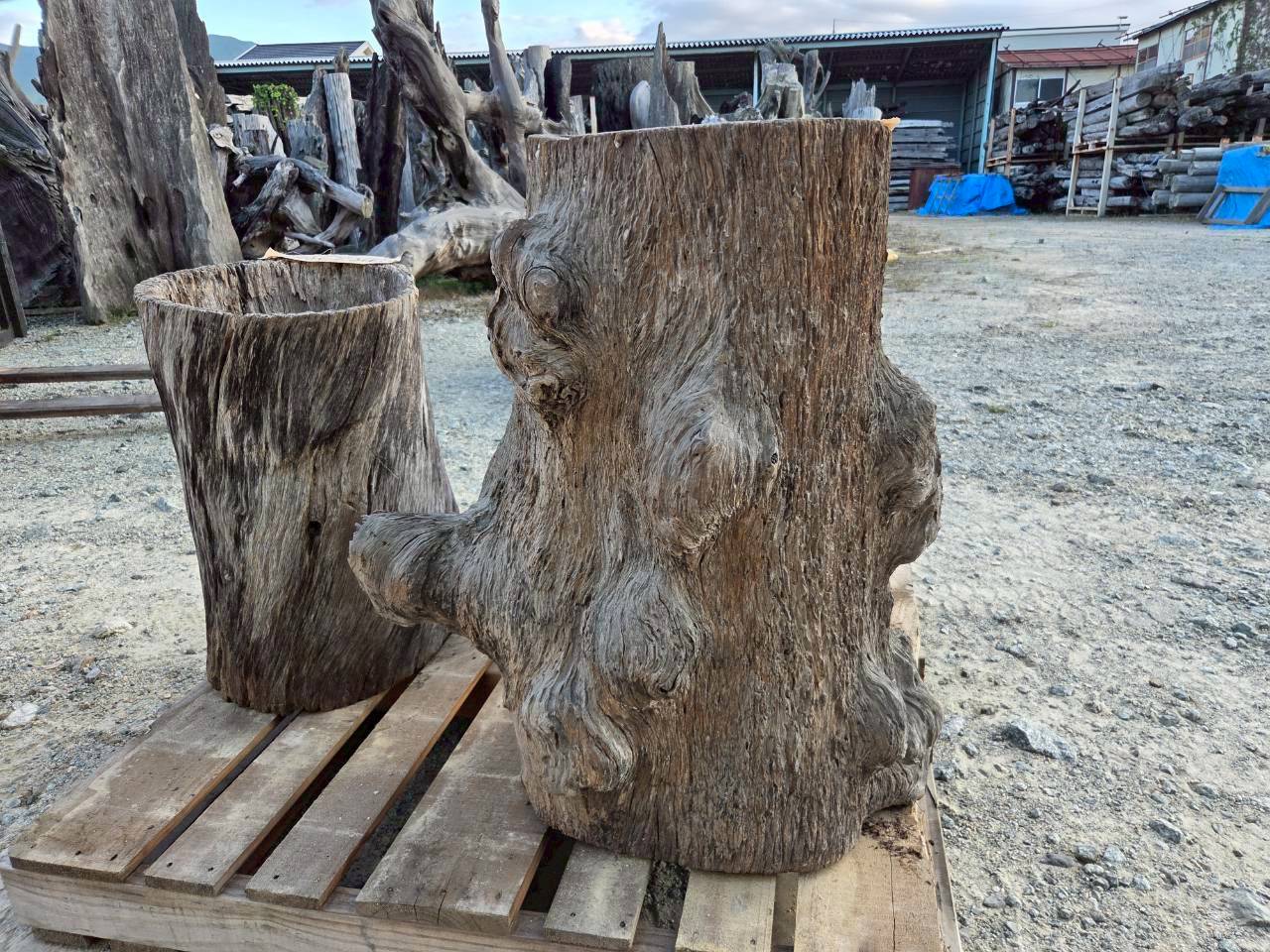 Vintage Teak ヴィンテージ  チーク材 「1000年チーク」　＃006　穴空きコブありチーク切り株